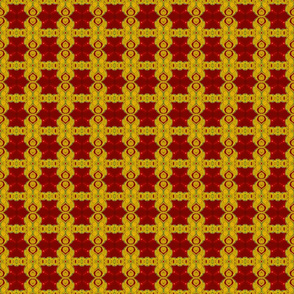 Gold and Maroon Paisley Lattice