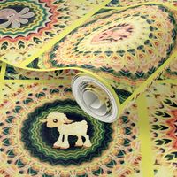 Kaleidoscope Baby Animal Quilt in Yellow