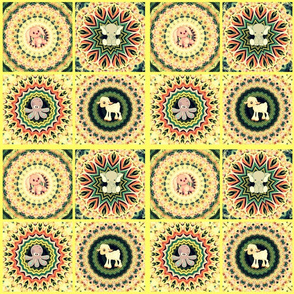 Kaleidoscope Baby Animal Quilt in Yellow