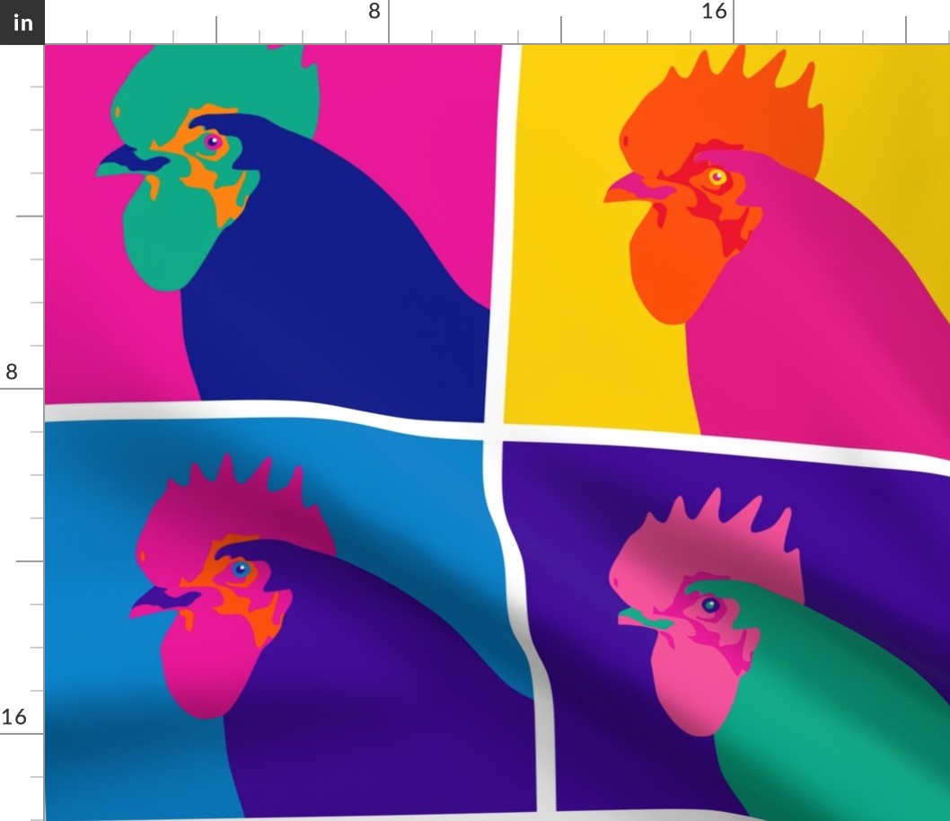 Chicken Pop Art - Warhol Style