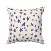 Hand Drawn Stars - Dusk Blue and Peach