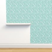 Hand Drawn Stars - Mint Green and White