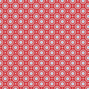 Tiny floral dot - red