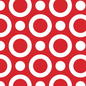 Tiny floral circles - red