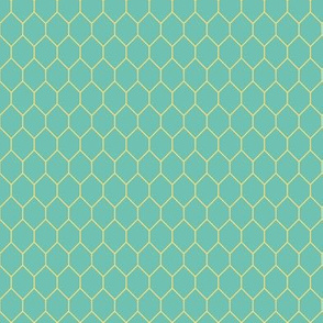 Trellis in turquoise and gold