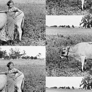 Farm Girl with Cow