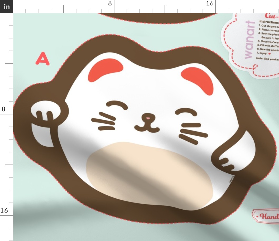 Cut-&-Sew Plushie: 14" Maneki Neko (Lucky Cat) 