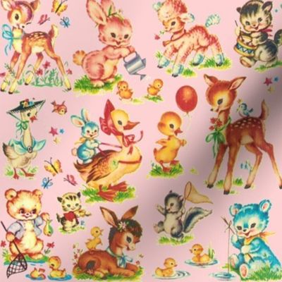 Favorite PINK vintage Baby Animals Paris Bebe Nursery