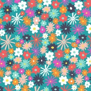 Teatime floral - Teal