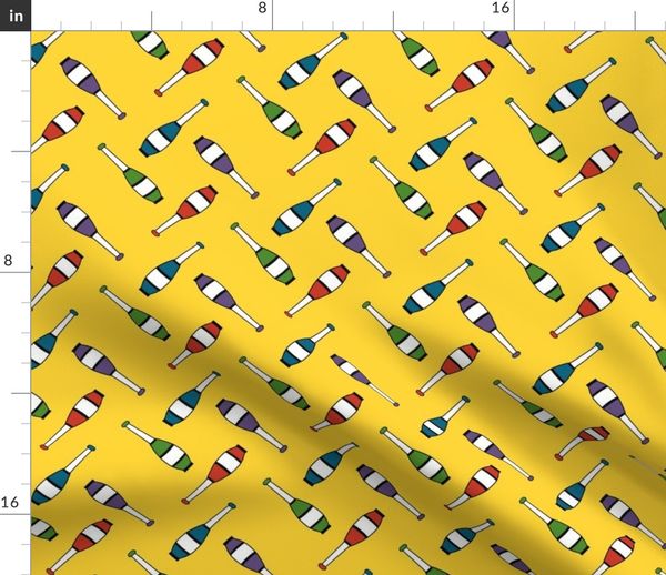 Juggling Clubs Yellow - Spoonflower