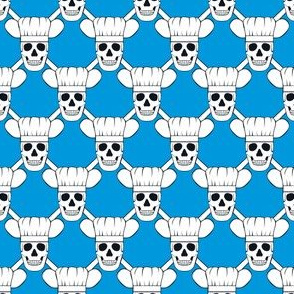 Chef Skull Small- Blue