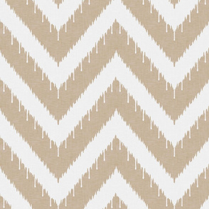 Khaki Beaded Ikat Chevron