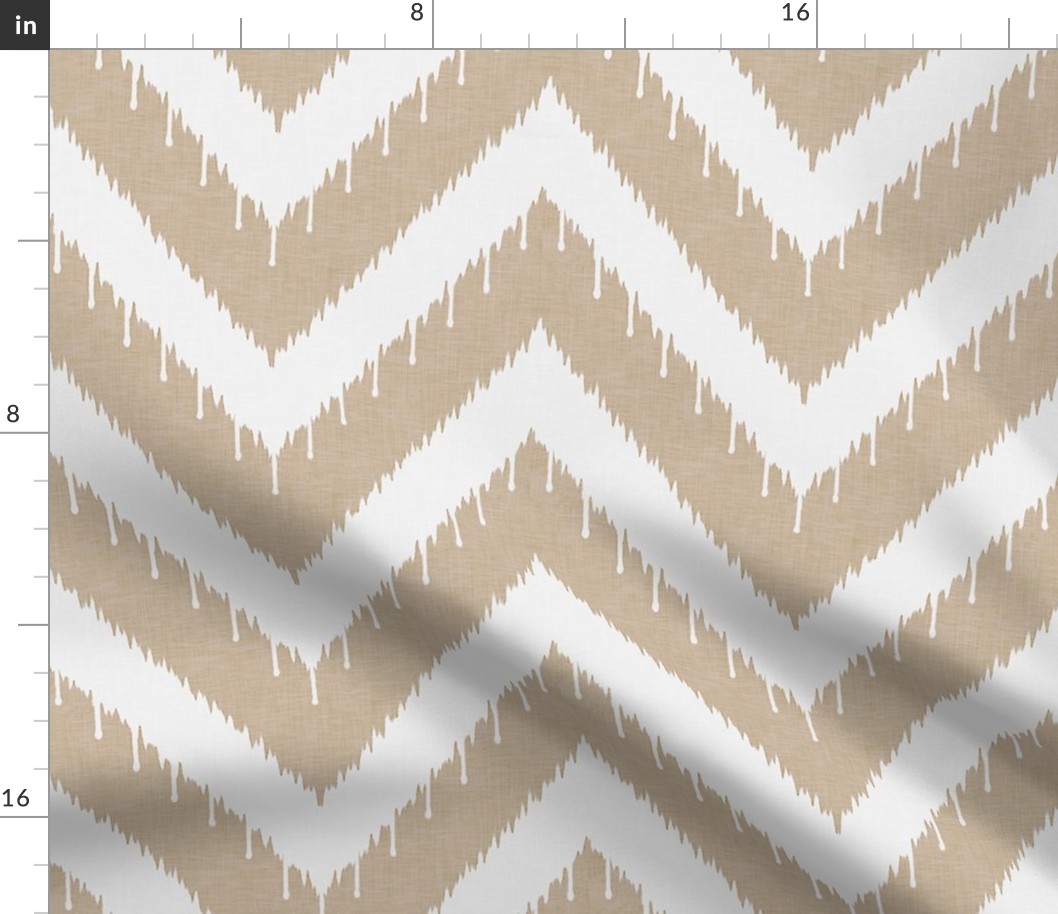 Khaki Beaded Ikat Chevron