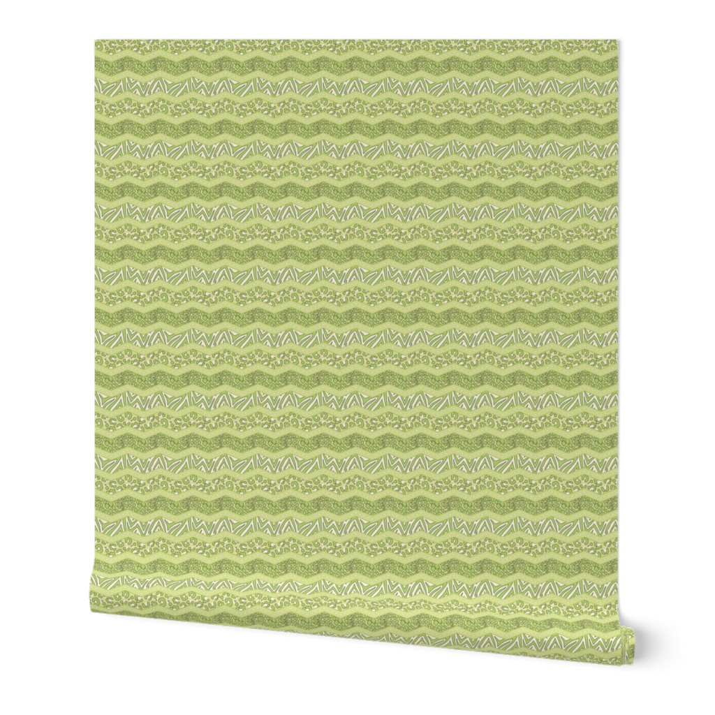 Jungle Animal Chevron All Green