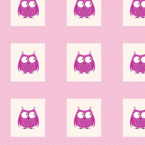 chevron_pink owl cheater quilt