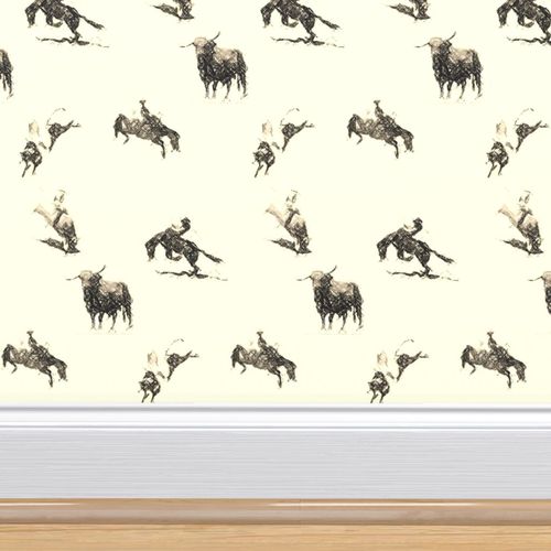 Ride’m Cowboy toile1 Wallpaper | Spoonflower