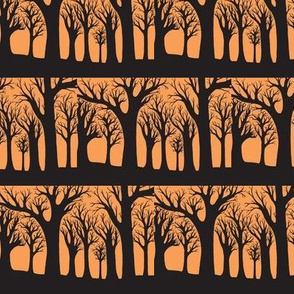 all hallow's trees - orange/black