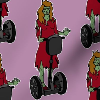 Zombie woman on segway