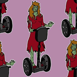 Zombie woman on segway