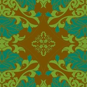 Art Nouveau18-brown/green