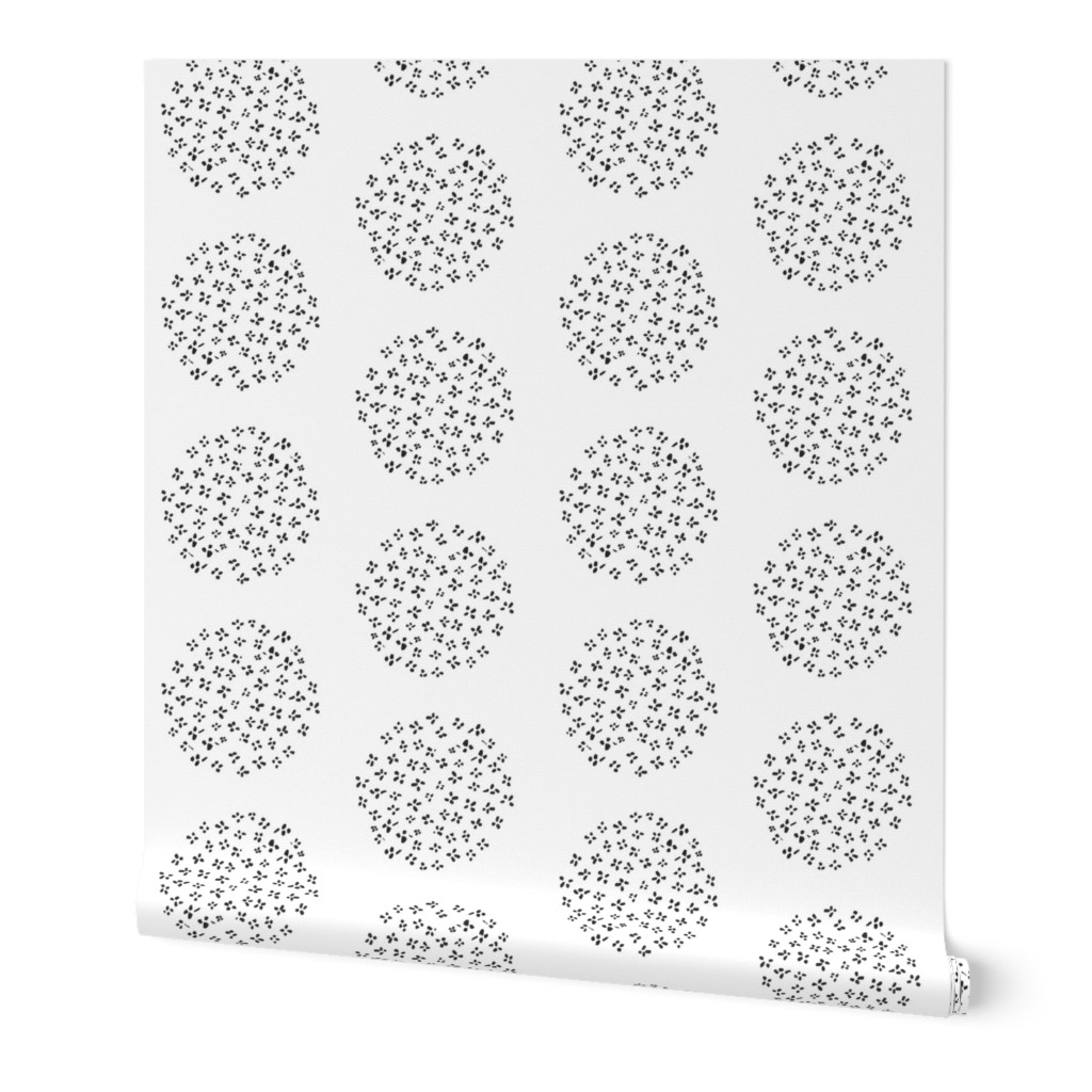 White and black floral circles