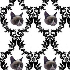 Grumpy Cat Damask