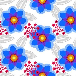 Lotsa Fun Floral in blue and red