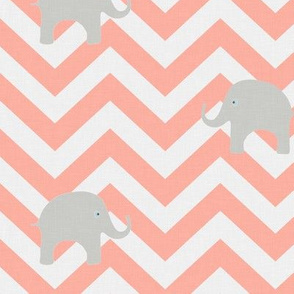 Baby Elephants in Light Coral
