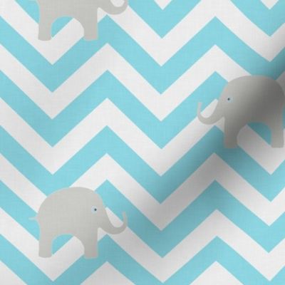 Baby Elephants in Aqua