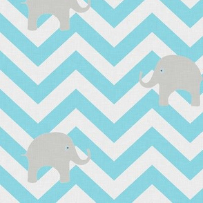Baby Elephants in Aqua