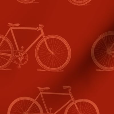 Retro Bicycles Red Pattern (large version)