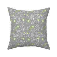 You Are My Sunshine Elephants Green and Grey Small Scale