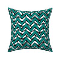 Teal and White Capped Chevron