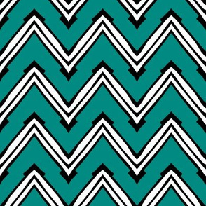 Teal and White Capped Chevron