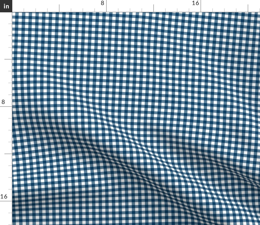 blue and white gingham, 1/4" squares 