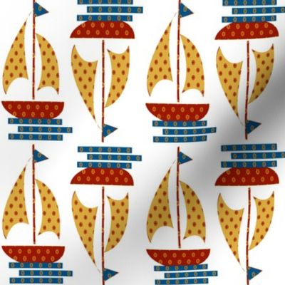 Calico Print Kids Sail Boat