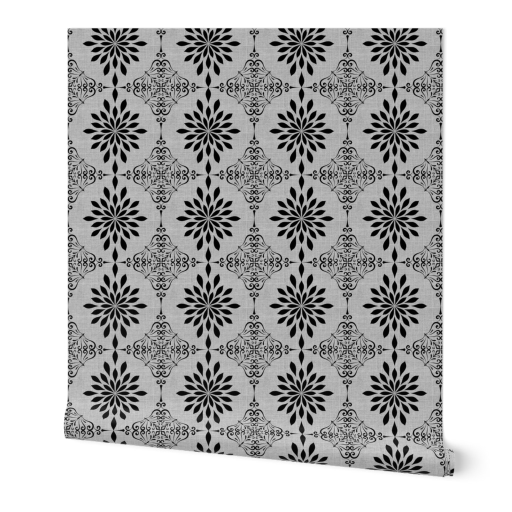 Gray Skies Damask