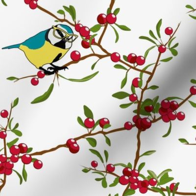 chic chickadees & red berries