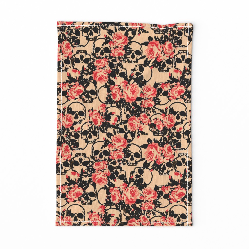 Skull Peach & Coral Floral