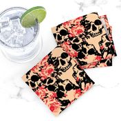 Skull Peach & Coral Floral