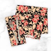 Skull Peach & Coral Floral