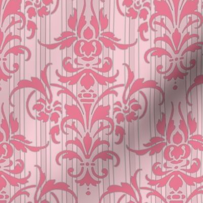 Pink Dawn ~ Pink Damask Stripe