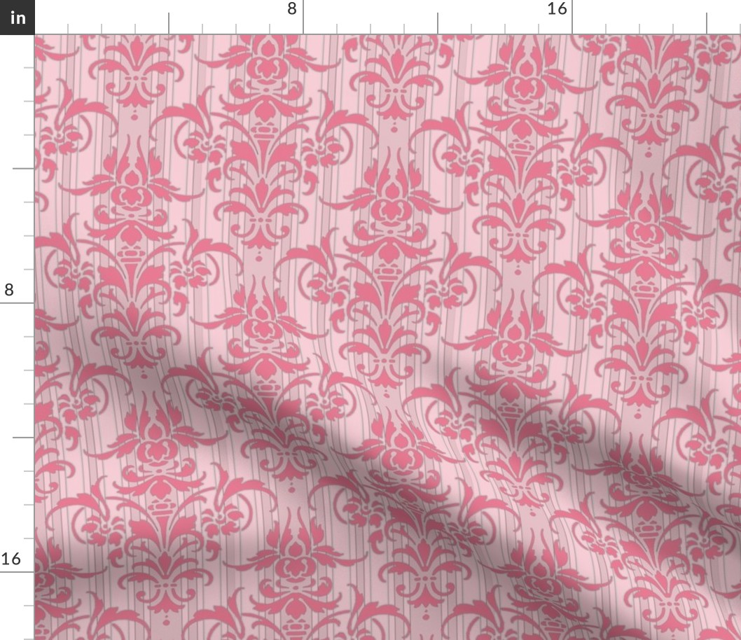 Pink Dawn ~ Pink Damask Stripe