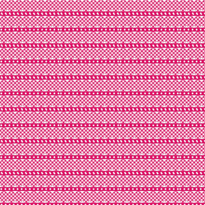 gingham ribbon  double rick rack hot pink