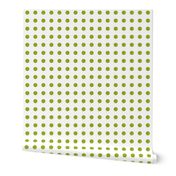 Green Dots on White
