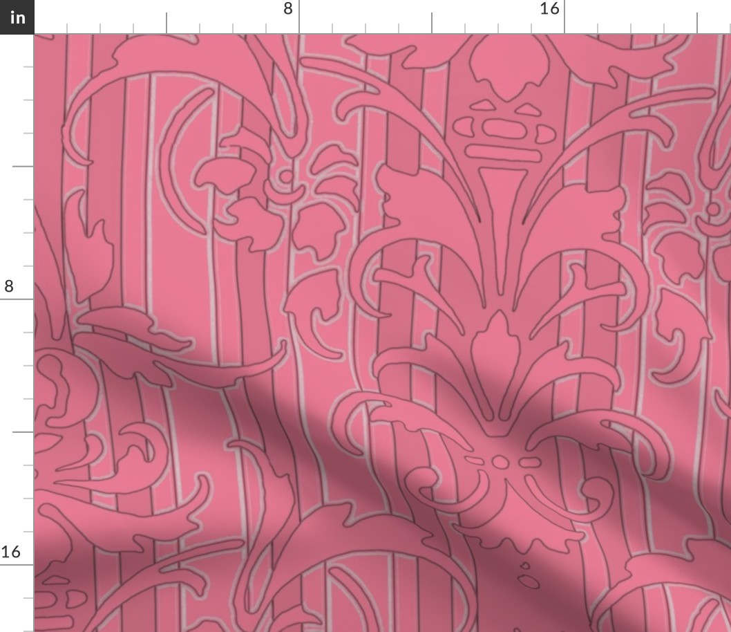 Pink Dawn ~ Pink Damask Stripe II