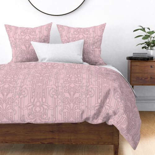 Pink Dawn Pink Damask Stripe Iii Spoonflower