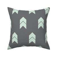 mint and grey chevron