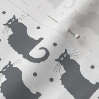 Le Chat Noir Grey Cat on Dotted White