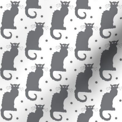 Le Chat Noir Grey Cat on Dotted White